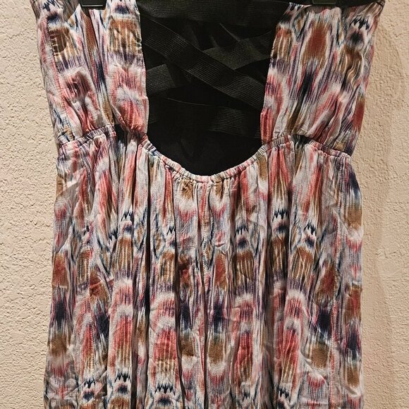 Charlotte Russe Aztec western Y2K Padded Boho mini hi low Cowgirl dress L - Picture 9 of 10